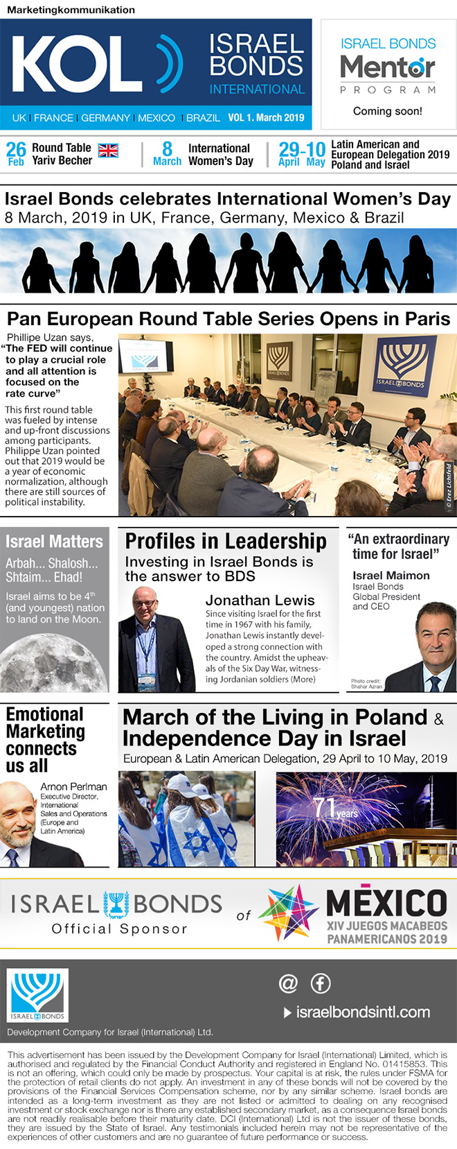 Israel Bonds KOL Newsletter